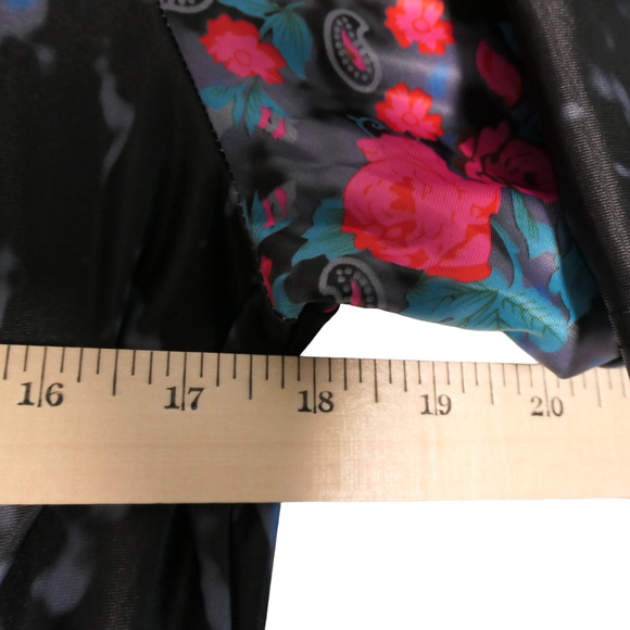 R & B Collection Dress Womens Large Black Watercolor Floral Artsy Stretch Boho - Picture 7 of 12